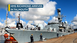 Timelapse of HMS Richmond arriving in Falmouth for Armed Forces Day