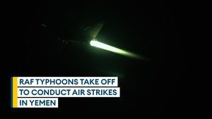 Watch: Typhoons take off from RAF Akrotiri to strike Houthi targets in Yemen