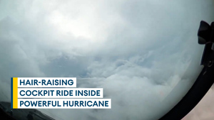 Footage captured from inside one of the strongest hurricanes on record