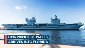 HMS Prince of Wales arrives into Florida