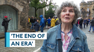 Emotional members of the public pay tribute to the Queen at Holyrood Palace