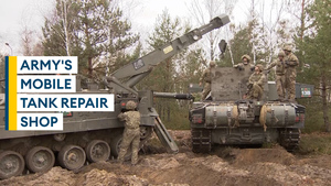 British Army's tank repair shop keeping armoured columns on the move