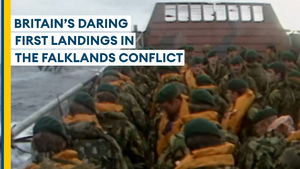 How British troops first landed to retake the Falklands