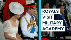 Officers graduate in front of Duke and Duchess of Cambridge in Jamaica