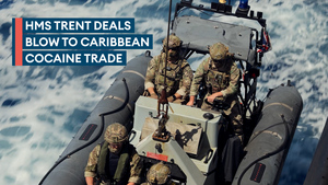 HMS Trent seizes cocaine worth more than £40m in the Caribbean Sea