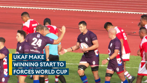 UK Armed Forces score seven tries in victorious rugby World Cup start against Tonga