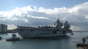 Watch: HMS Queen Elizabeth Welcomed Back Into Portsmouth With F-35s On Flight Deck