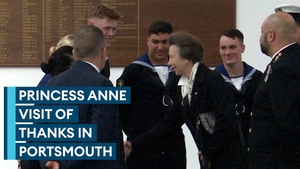 Princess Anne thanks Navy personnel involved in the funeral of the Queen