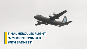 Officer Commanding RAF's47 Squadron pays tribute to 'poignant' final Hercules flight 