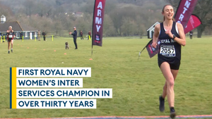 Chelsea Baker wins Navy's first Inter Services Cross Country title in over thirty years