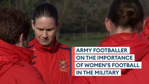 Army footballer beats the drum for women's football at Army Museum