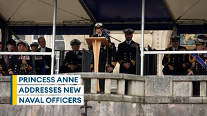 Princess Anne salutes Royal Navy's next generation at Dartmouth parade