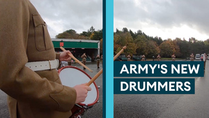 Newly-commissioned Army drummers celebrate