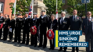 Royal Navy submariners honour HMS Urge fallen