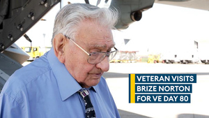 WWII veteran meets crews preparing for VE Day 80 flypast