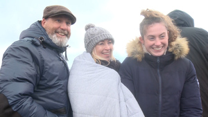 Well Wishers Gather In Portsmouth To Wave Off HMS Queen Elizabeth