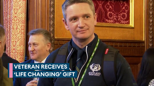 Moment injured veteran is helped to pursue his dreams in competitive sport
