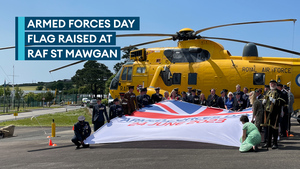 RAF St Mawgan flag-raising marks countdown to Armed Forces Day