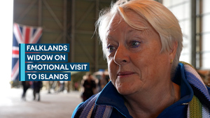 Widow visits Falklands for first time since losing her husband in war