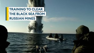 On board the former British ship getting ready to clear Russian mines