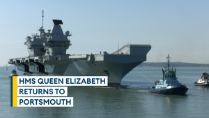 HMS Queen Elizabeth returns to Portsmouth