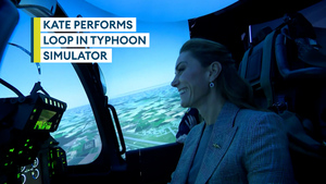 Kate goes 'loopy' in a Typhoon simulator 