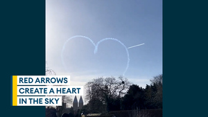 Red Arrows create huge heart display in the sky