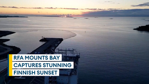 Stunning sunset captured by RFA Mounts Bay crew ahead of major Nato exercise