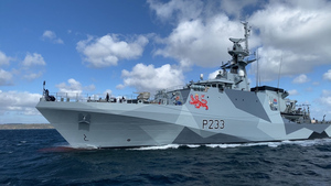 HMS Tamar Sails From Falmouth