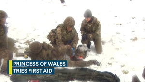 Princess of Wales trains alongside the Irish Guards 