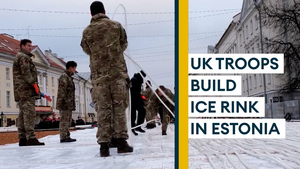 UK troops on NATO mission build Christmas market and ice rink in Estonia