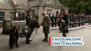 King inspects Royal Regiment of Scotland at Balmoral Castle