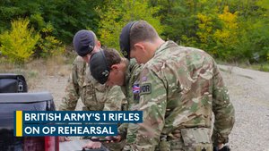 1 Rifles patrol villages in Kosovo during Op Rehearsal 