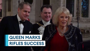 Queen attends awards dinner for The Rifles regiment 