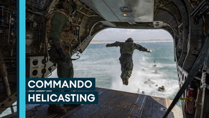 Watch: Incredible footage of Royal Marines 'helicasting' off Chinooks