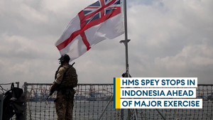 Quick stop off in Indonesia for Royal Navy warship HMS Spey