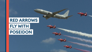 Watch: Red Arrows fly alongside Poseidon at the Royal International Air Tattoo