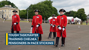 Chelsea Pensioners prove their precision at pace sticking competition