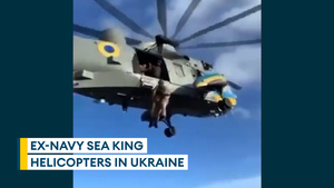 UK-donated Sea King helicopter seen operating in Ukraine for first time
