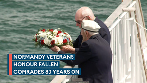 Veterans honour fallen comrades during Normandy crossing