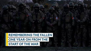 Ukrainians remember their fallen comrades on one-year anniversary