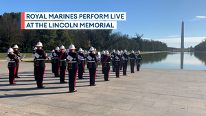 Royal Marines band's 'awe-inspiring' performance at Lincoln Memorial in Washington DC