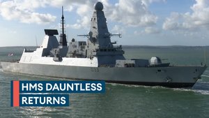 HMS Dauntless returns to Portsmouth