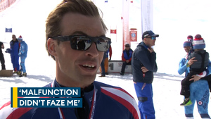 Navy racer's reaction to dramatic Telemark final