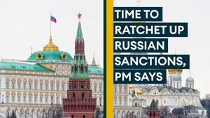 Time to double down on military defensive aid to Ukraine and Russian sanctions, PM says