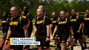 Recruits experience drill training - the American way