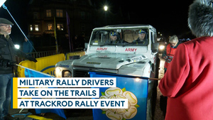 Military rally drivers tackles the dusty trails of the Trackrod Rally