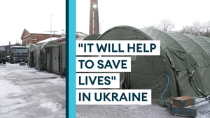Military field hospital donated to Ukraine amid Russia tensions
