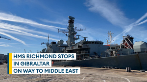 HMS Richmond docks in Gibraltar on journey to Red Sea