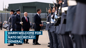Warm RAF Waddington welcome for Nato chief Rutte